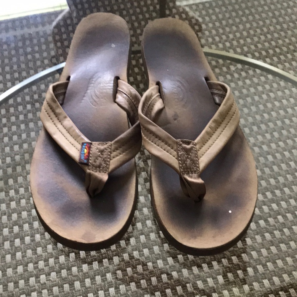 Rainbow leather sandals